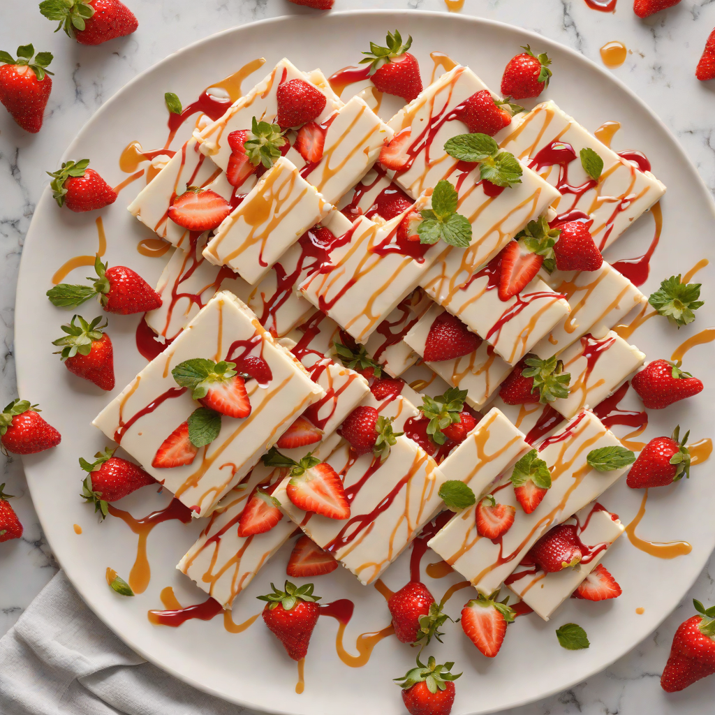 No-Bake Strawberry Yogurt Bark with Honey Drizzle