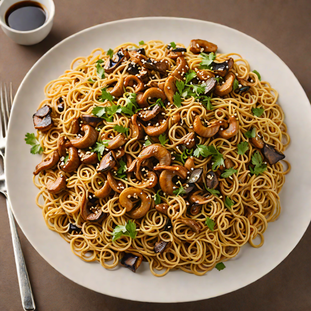 Shanghainese Stir-Fried Noodles with Soy-Braised Mushrooms