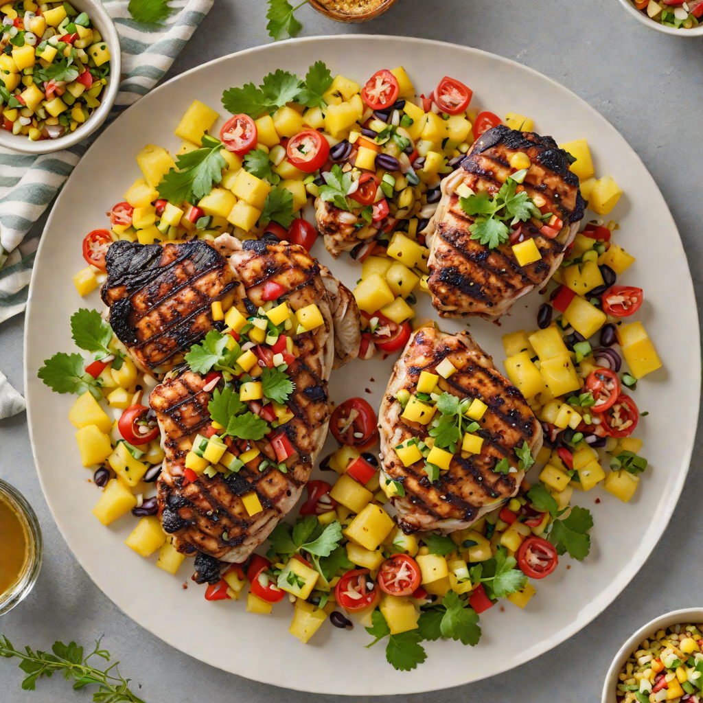 Sheet Pan Spiced Jerk Chicken with Pineapple Salsa