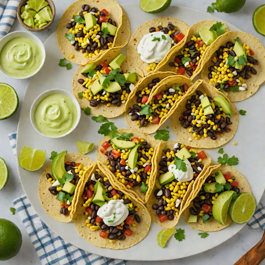 Budget-Friendly Black Bean and Corn Tacos with Avocado Lime Crema