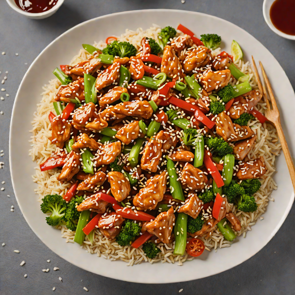 Spicy Korean-Style Chicken Stir Fry with Gochujang and Sesame Seeds