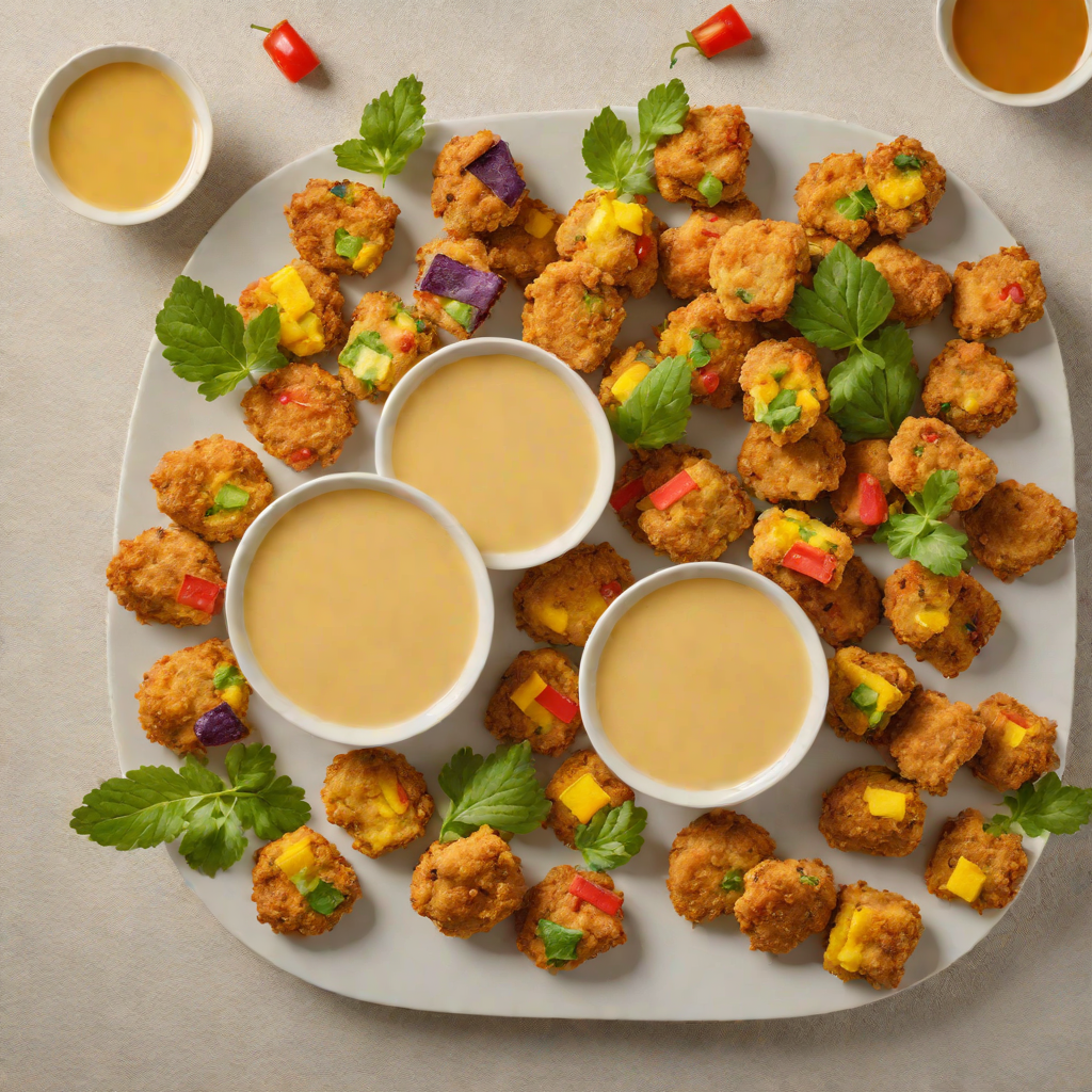 Oven-Baked Rainbow Veggie Nuggets with Honey Mustard Dip