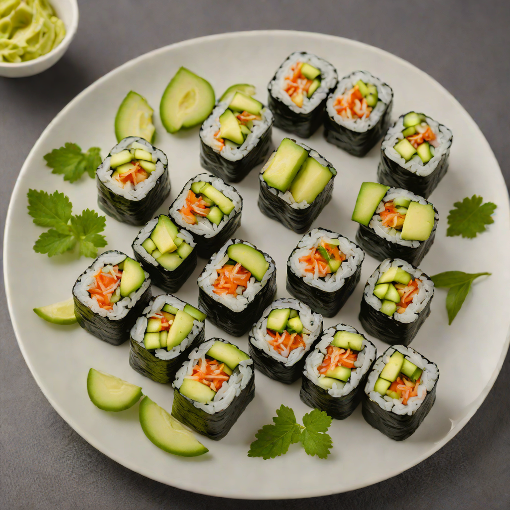 Mini Veggie Sushi Rolls with Avocado and Cucumber