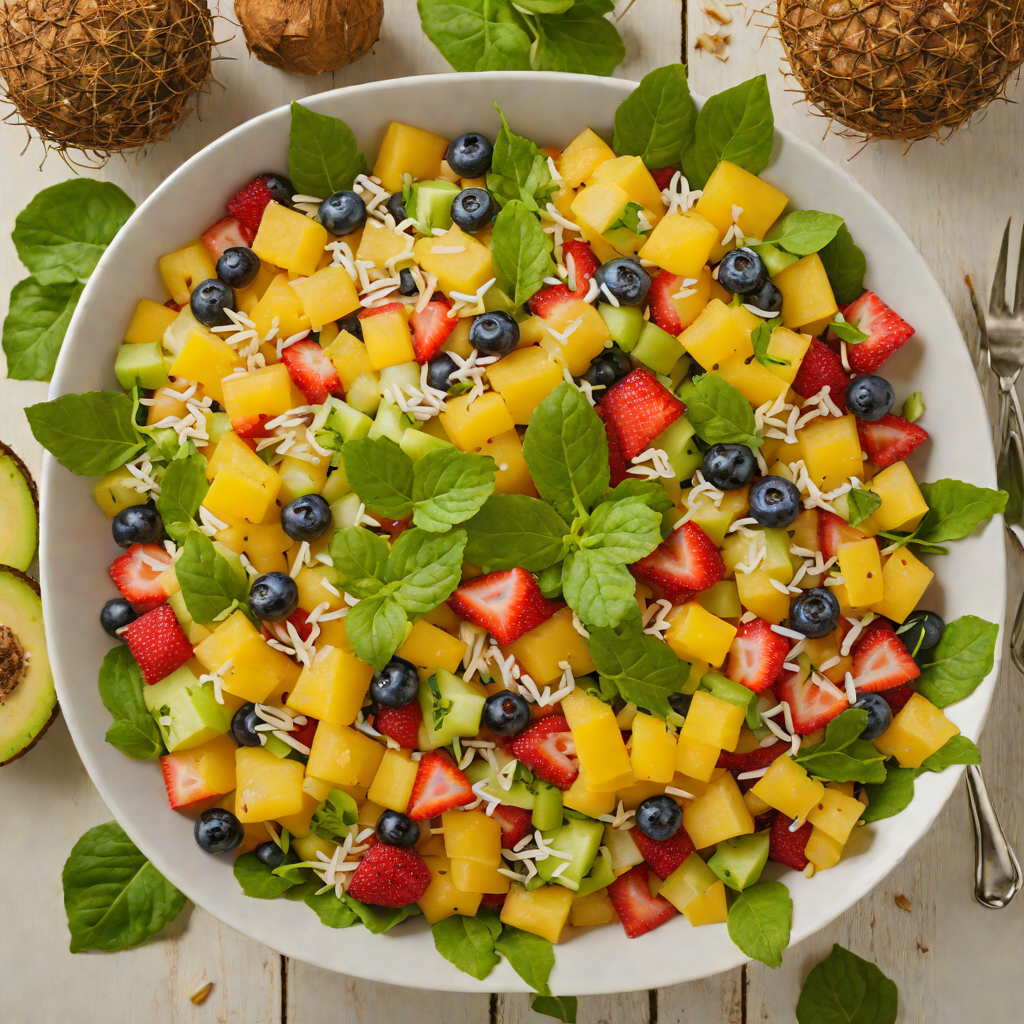 Tiki-Style Tropical Fruit Salad with Toasted Coconut