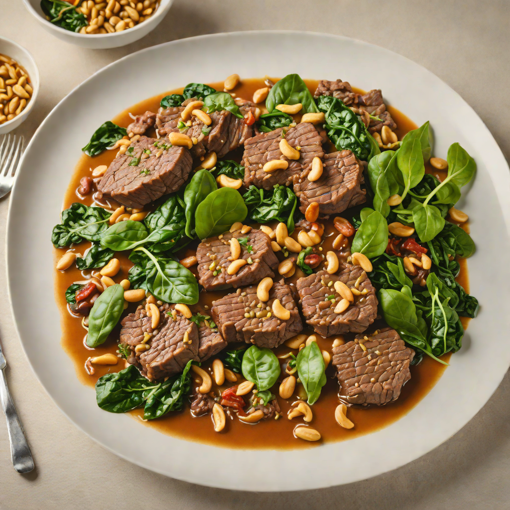 Braised Beef Ndolé with Spinach and Peanuts