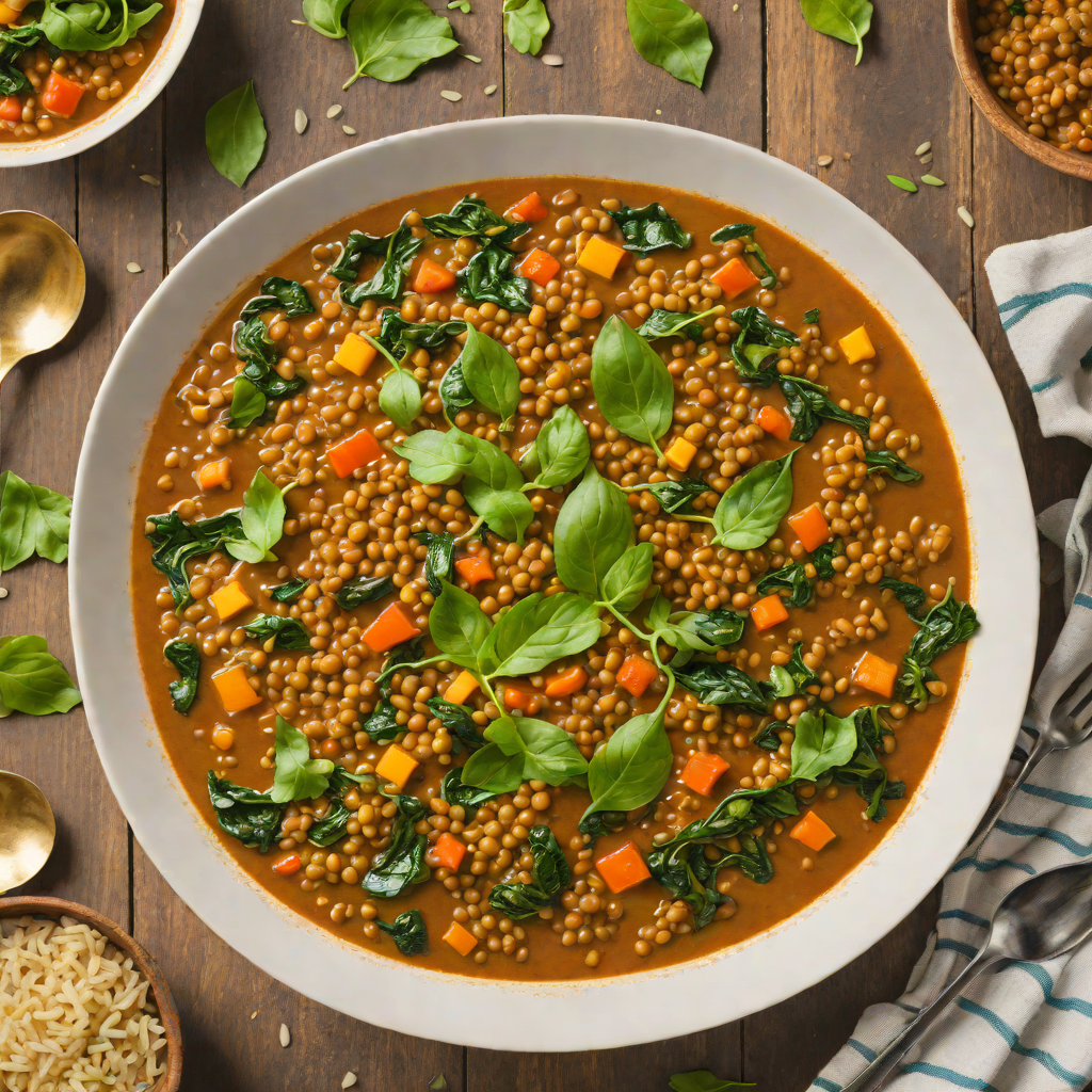 Instant Pot Indian-Spiced Lentil and Spinach Curry