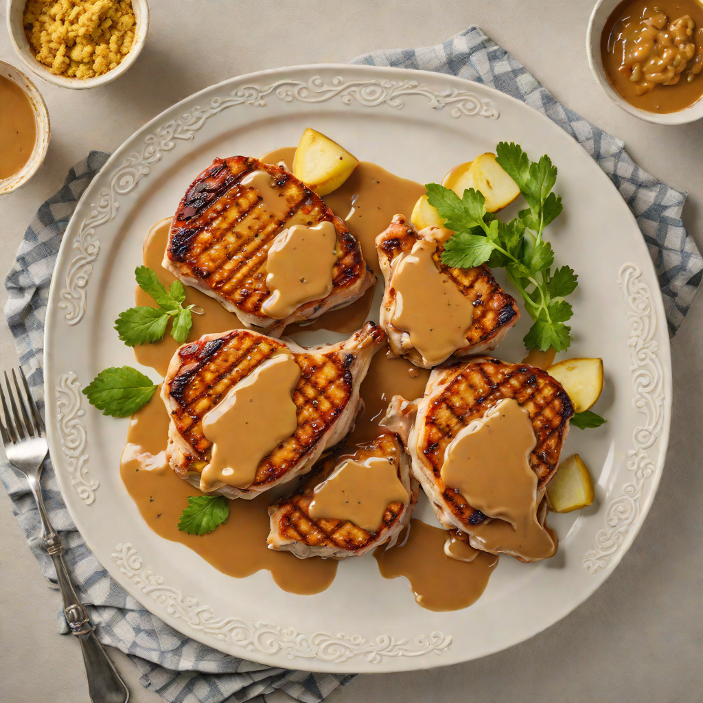Pan-Seared Pork Chops with Southern Apple-Mustard Glaze