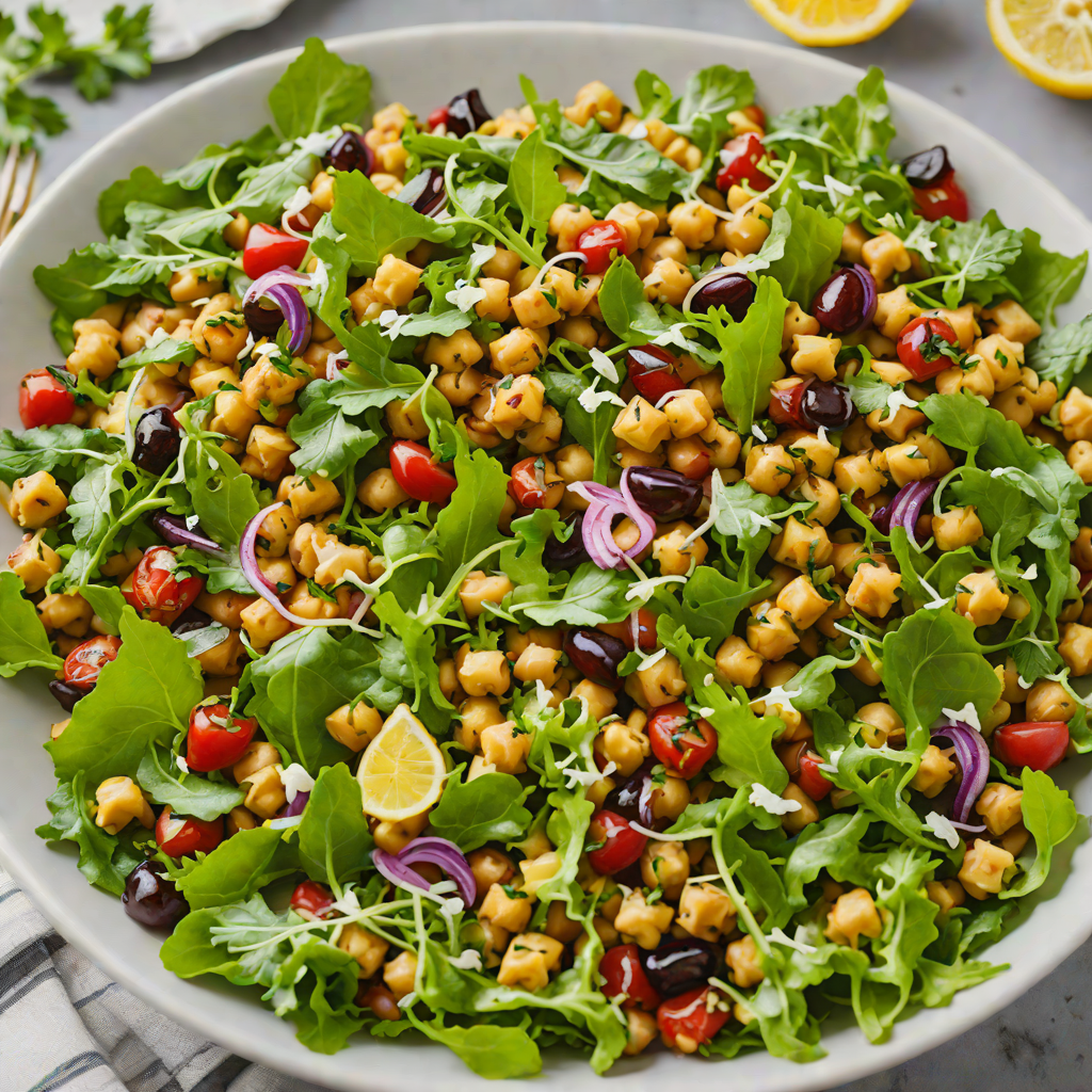 Oven-Roasted Mediterranean Chickpea Salad with Lemon Dressing