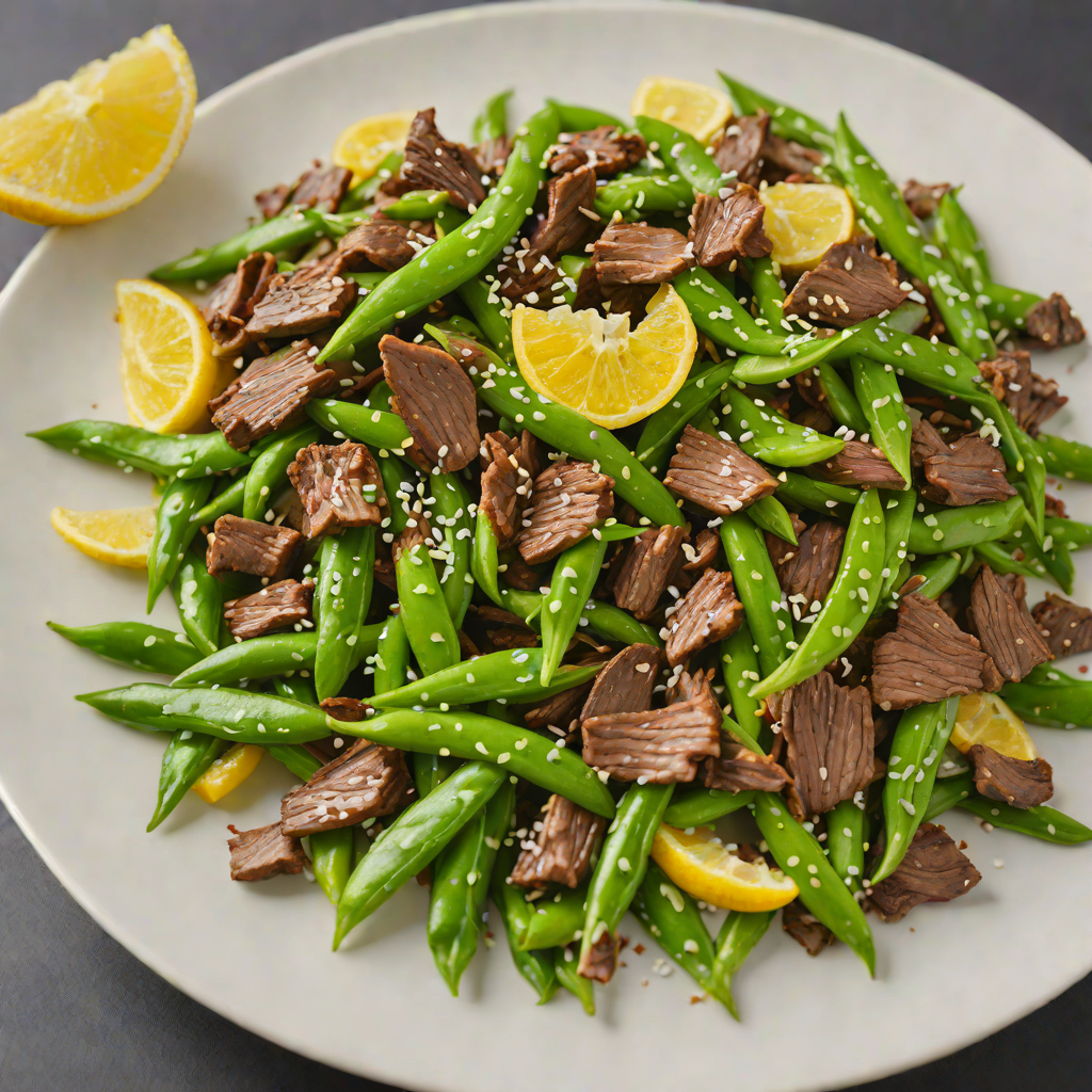 Lemon Pepper Kangaroo Stir-Fry with Native Finger Lime and Snow Peas