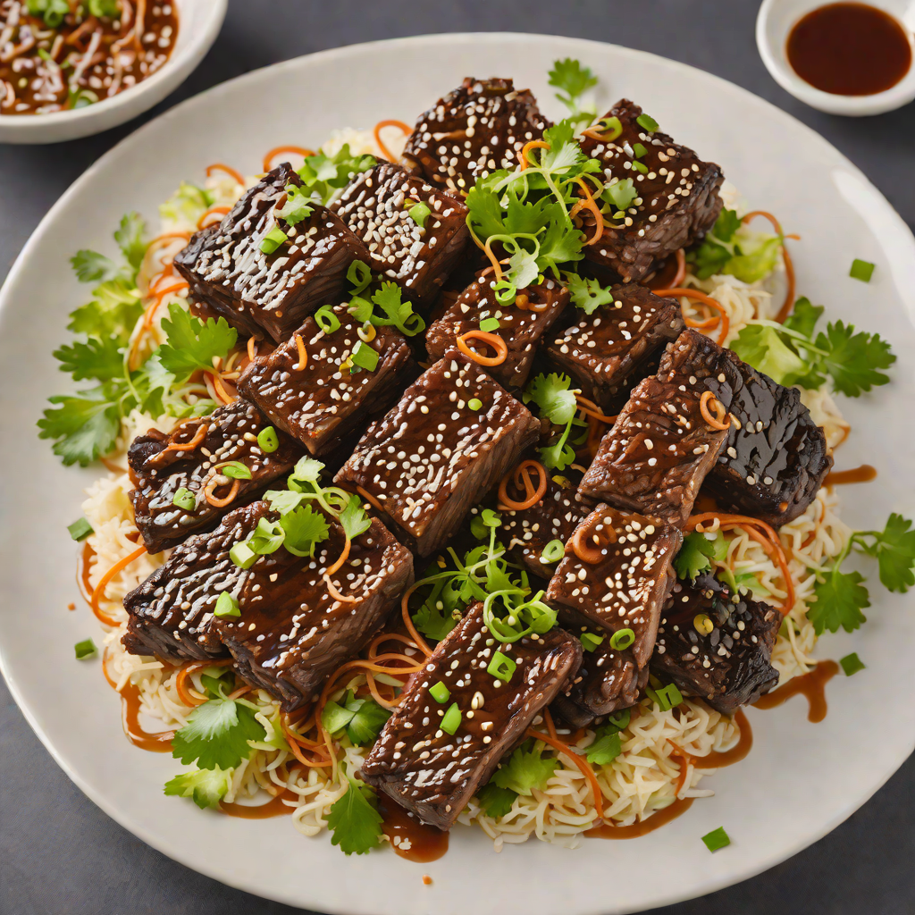 Sticky Korean-Style Beef Short Ribs with Scallion Salad