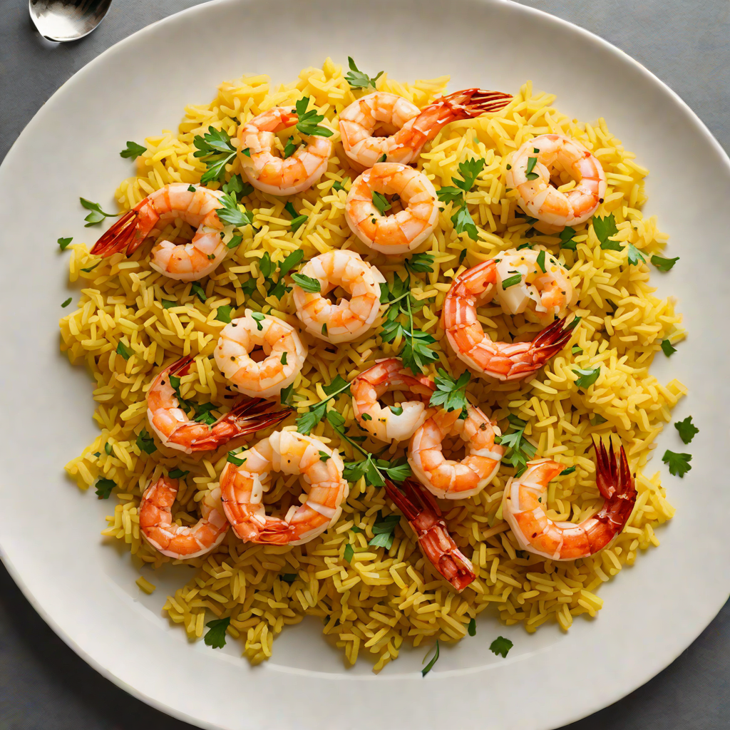 Pan-Roasted Garlic Shrimp with Spanish Saffron Rice
