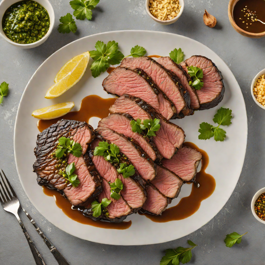 Charcoal-Grilled Picanha with Garlic Chimichurri Sauce