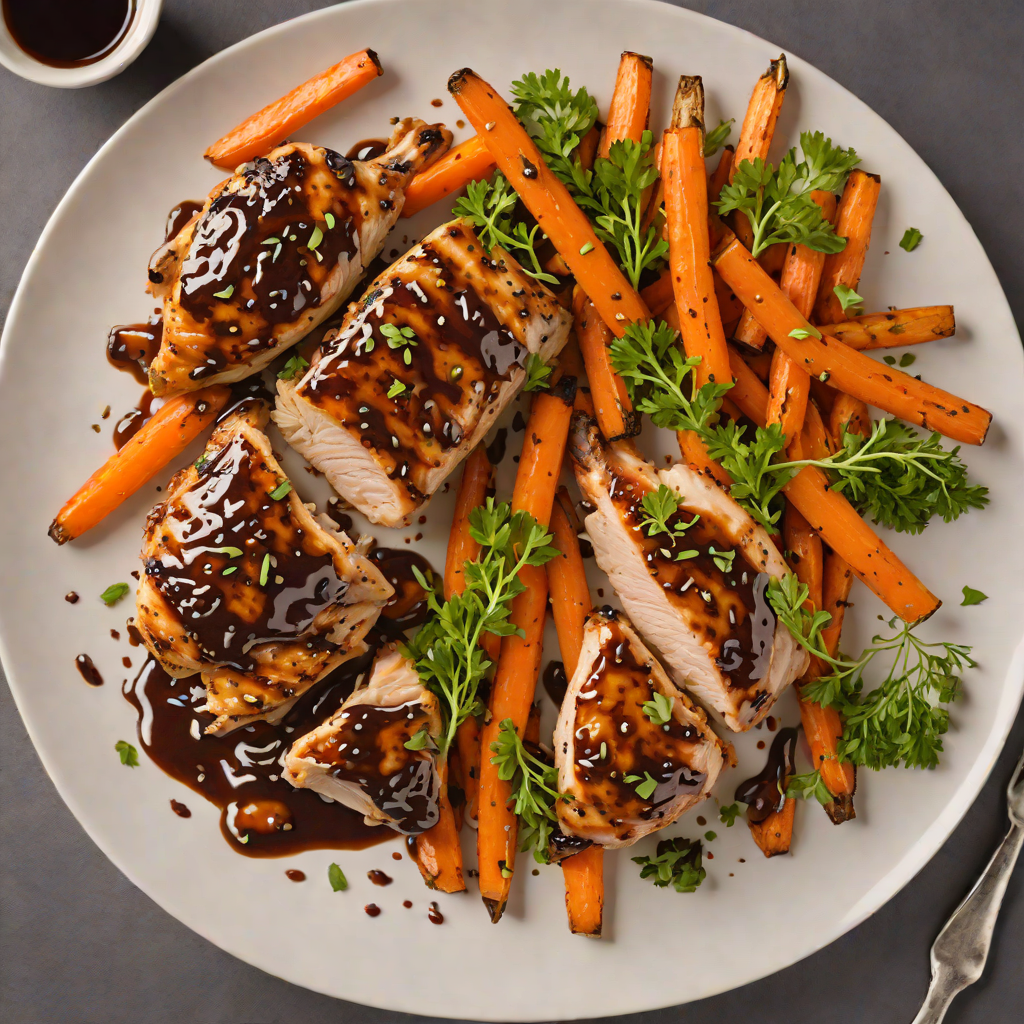 Balsamic-Glazed Chicken with Honey-Roasted Carrots