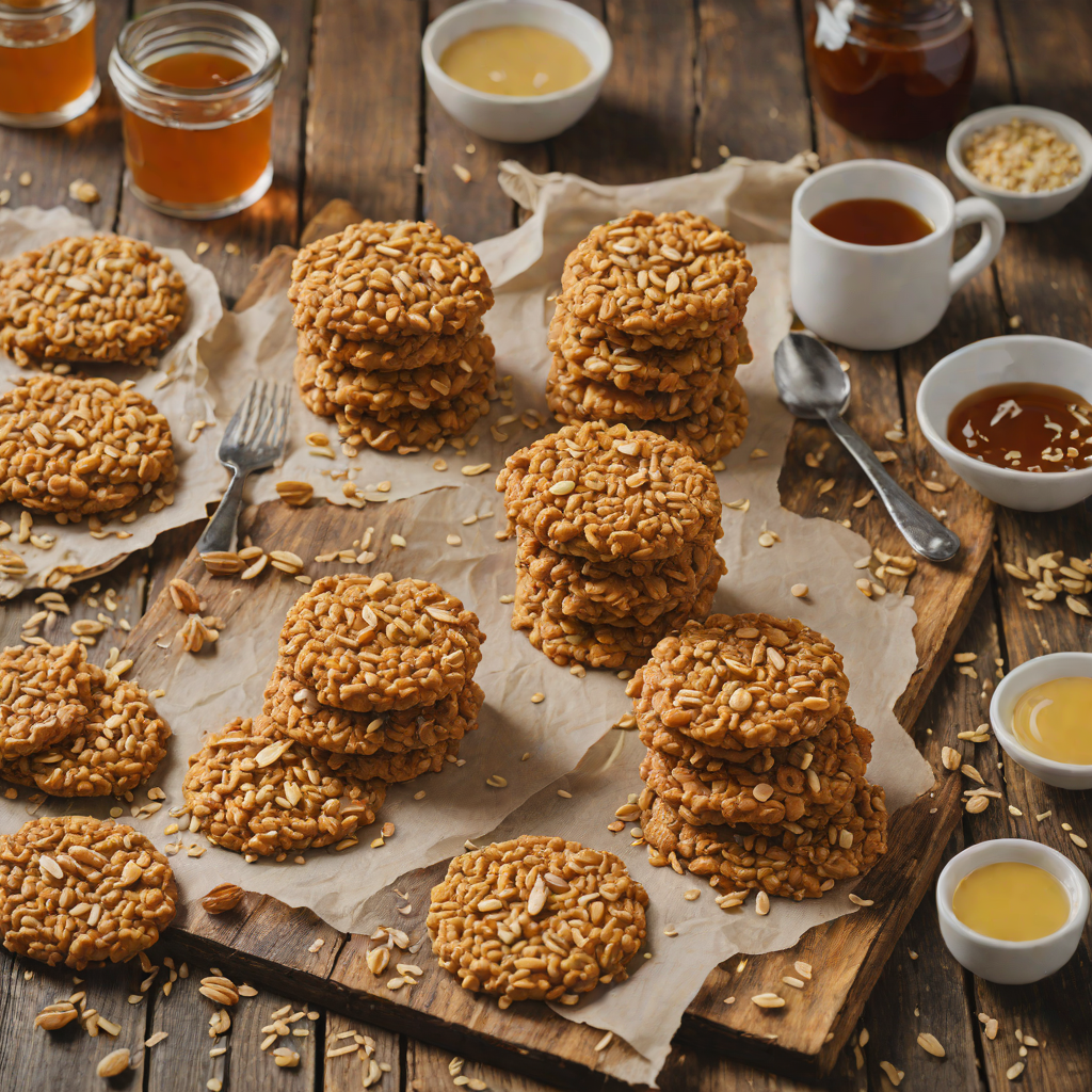 Anzac Biscuit Oatmeal Cookies with Golden Syrup