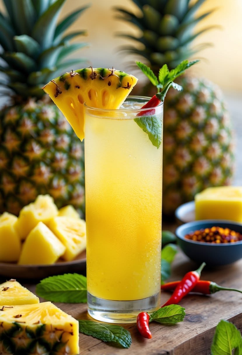 Smoky Ginger Pineapple Fizz