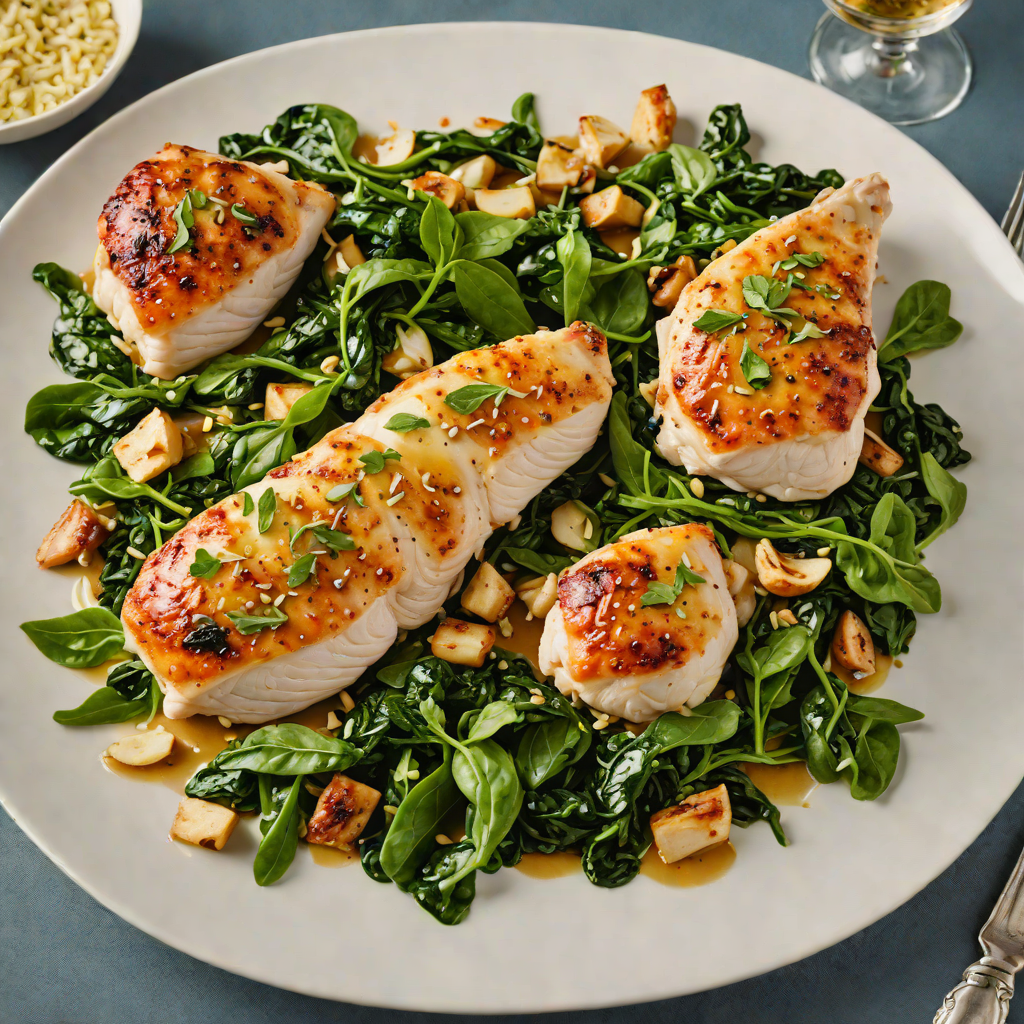 Pan-Seared Chicken with Sautéed Spinach and Garlic