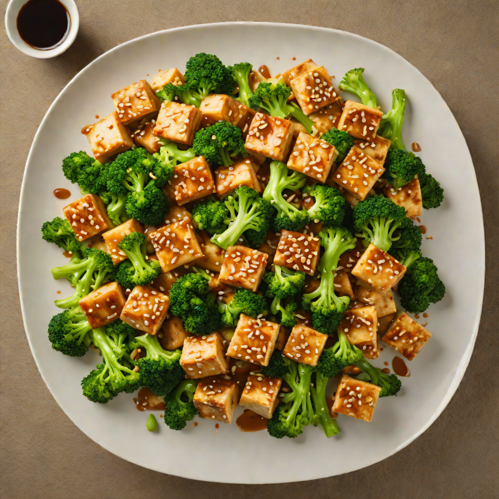 Stir-Fried Tofu with Garlic Broccoli and Ginger Soy Sauce
