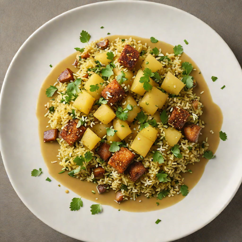 Steamed Quinoa with Andean Potatoes and Aji Verde Sauce