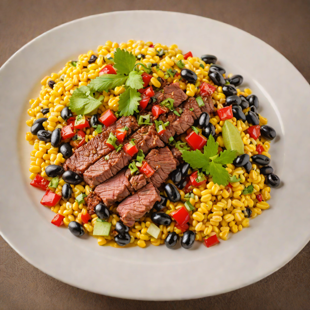 Spiced Beef Picante with Roasted Corn and Black Beans