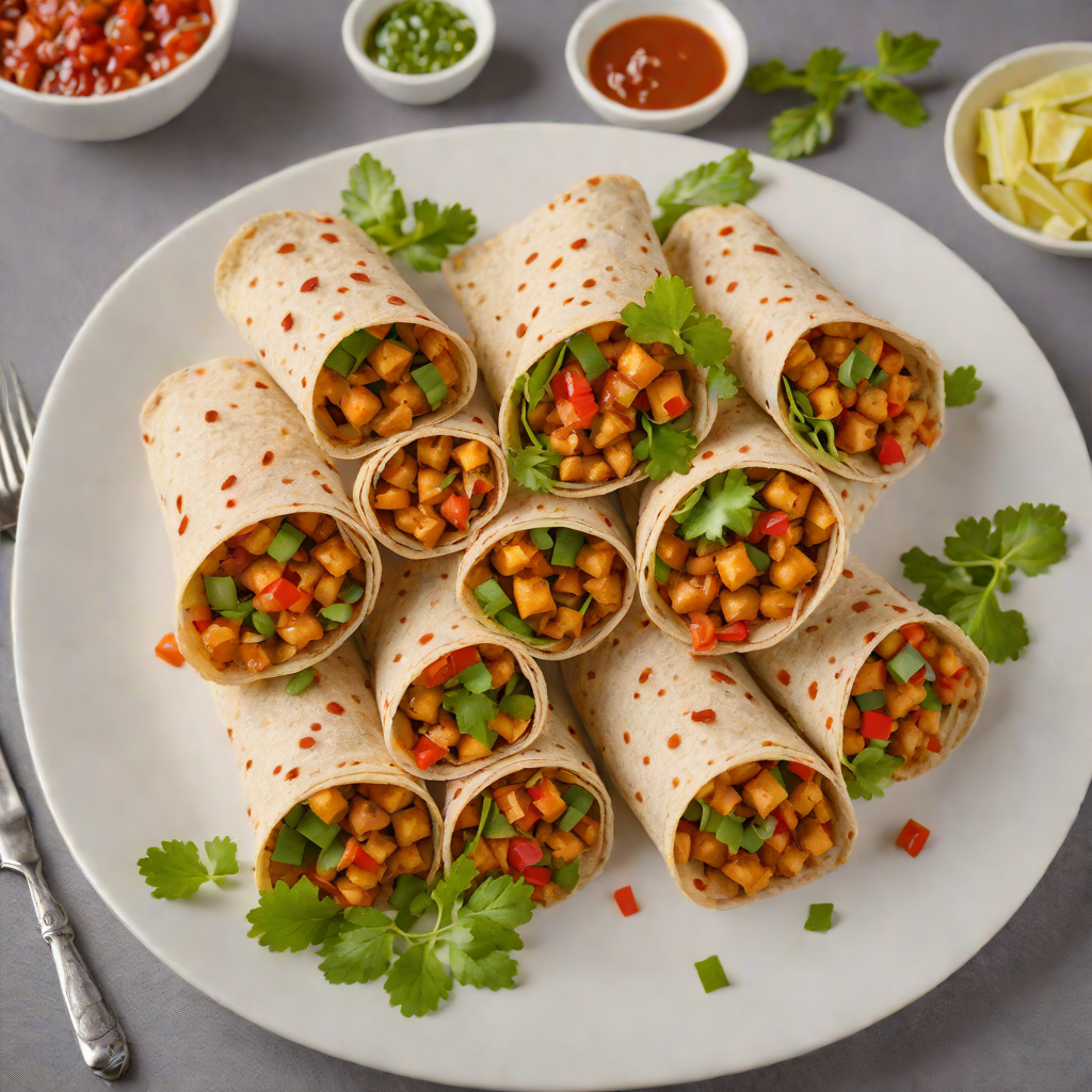 Colorful Arcade-Inspired Spiced Chickpea Wraps