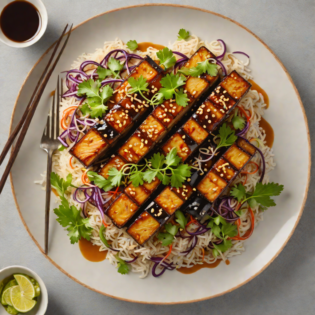 Layered Harmony Miso-Glazed Eggplant Donburi