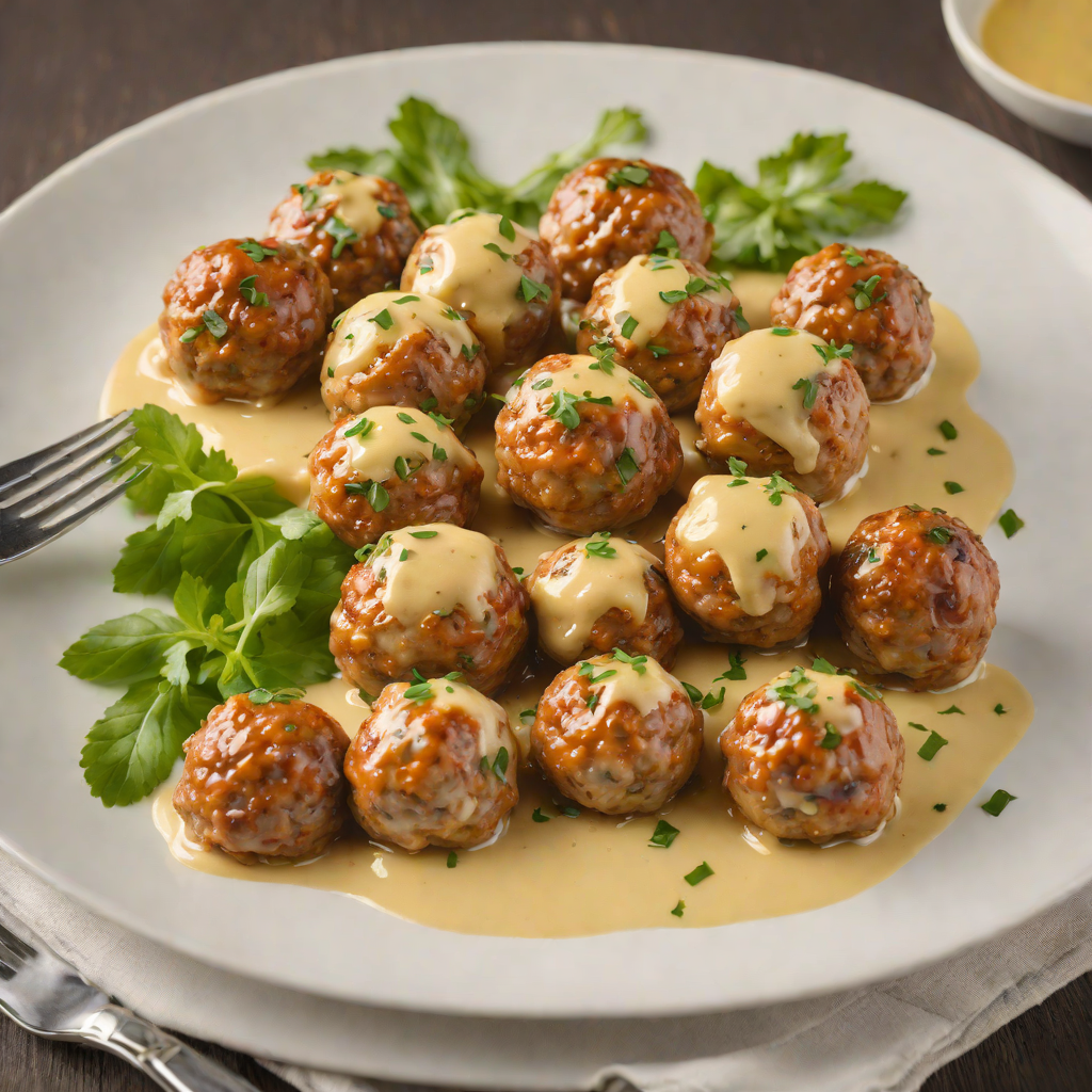 Cheddar-Stuffed Turkey Meatballs with Garlic Butter Sauce