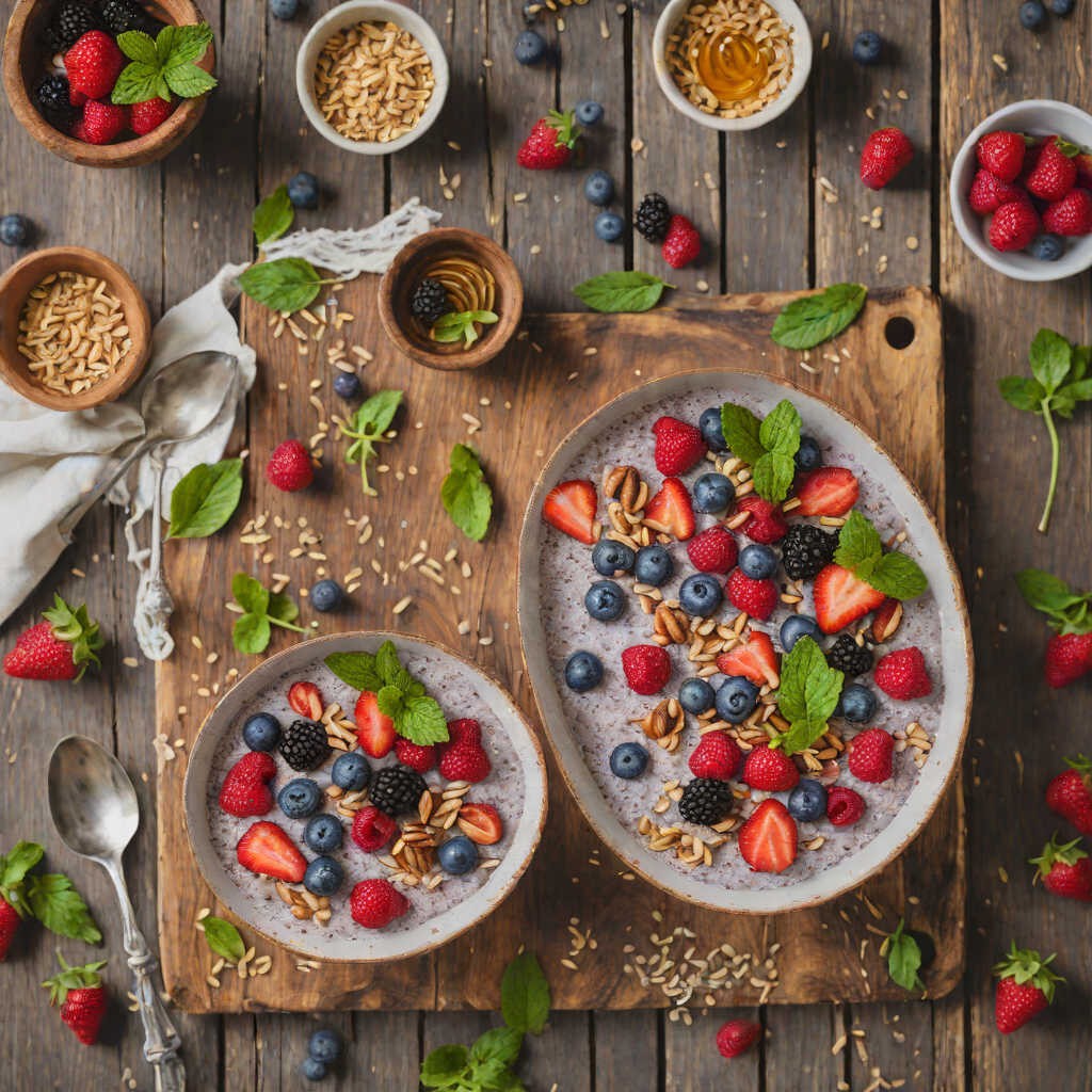 No-Bake Berry Chia Pudding with Coconut and Honey