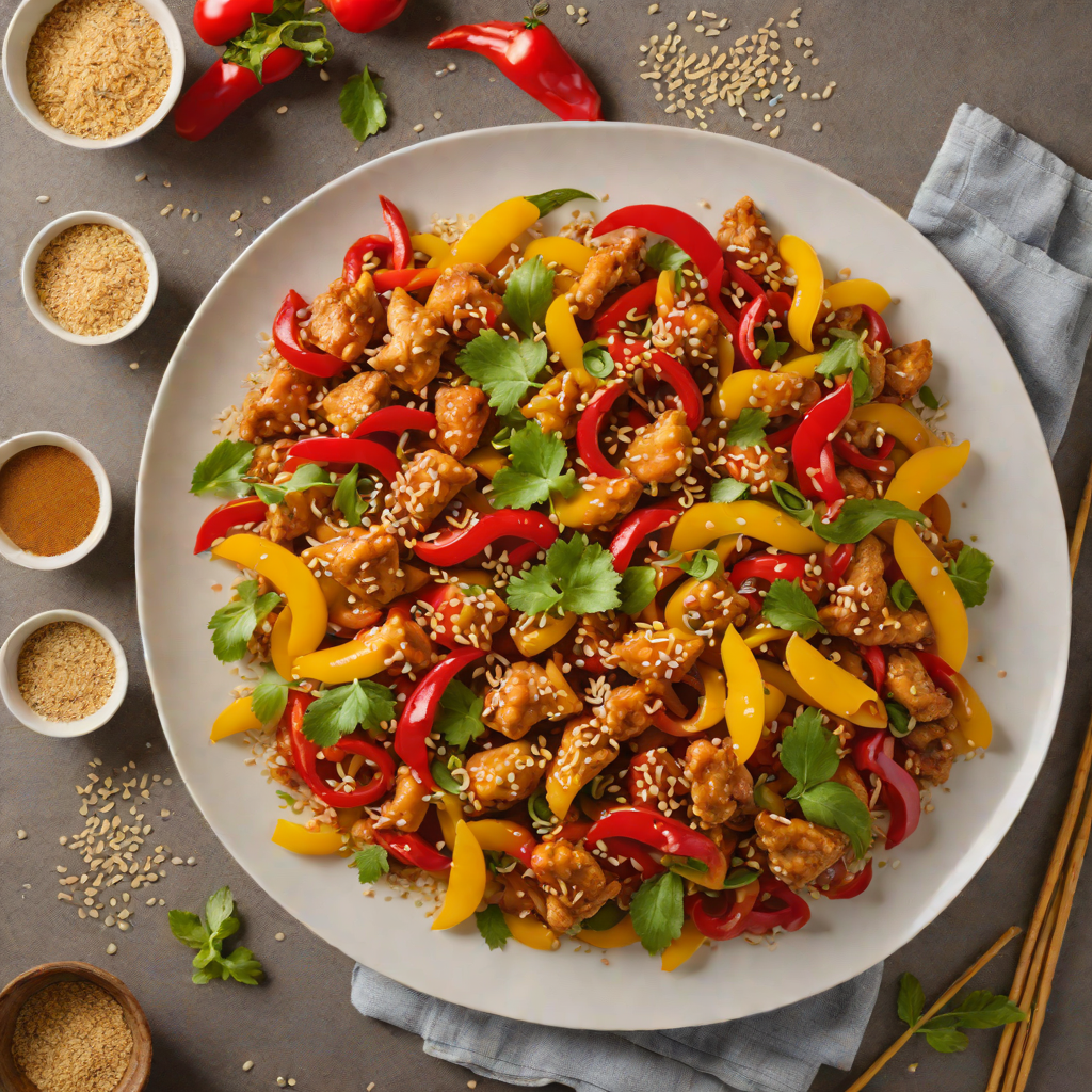 Stir-Fried Spicy Chicken with Bell Peppers and Sesame