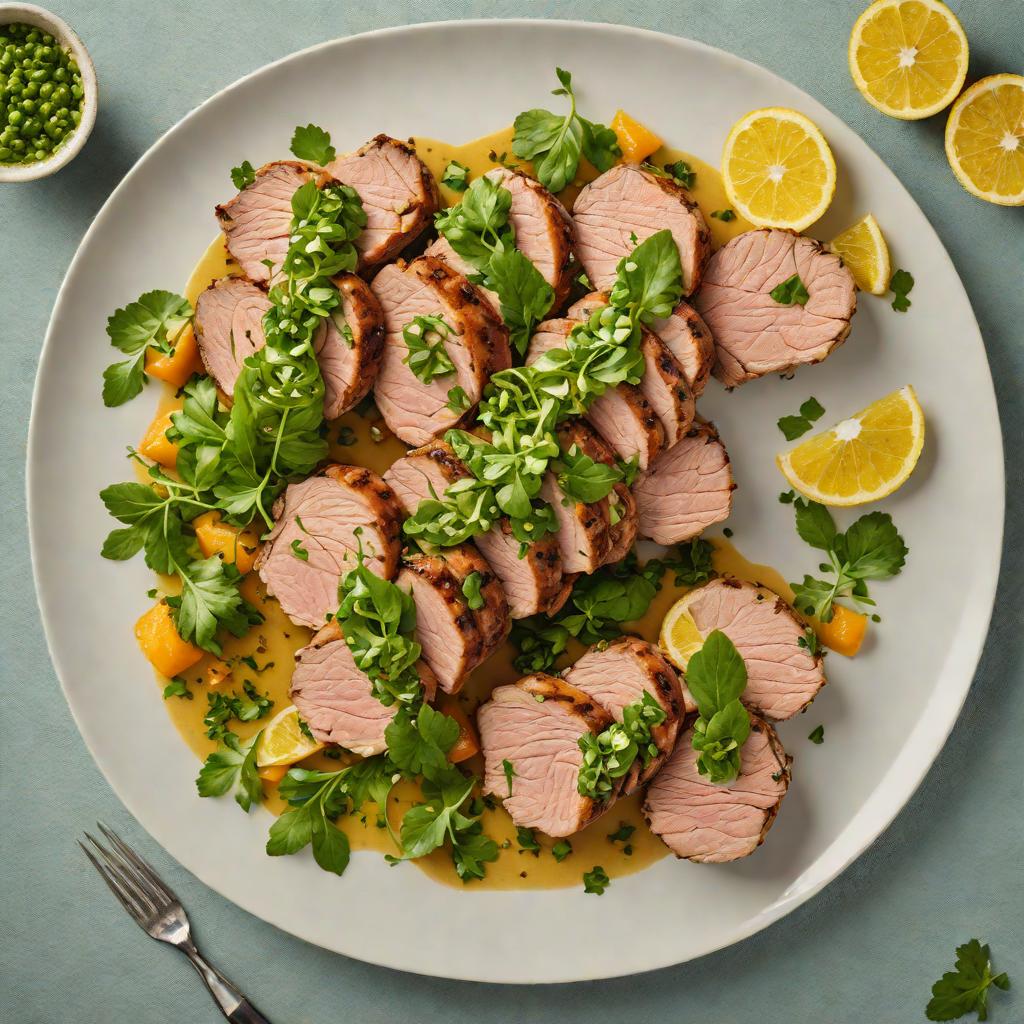 Grilled Citrus-Marinated Pork Tenderloin with Herb Salsa Verde