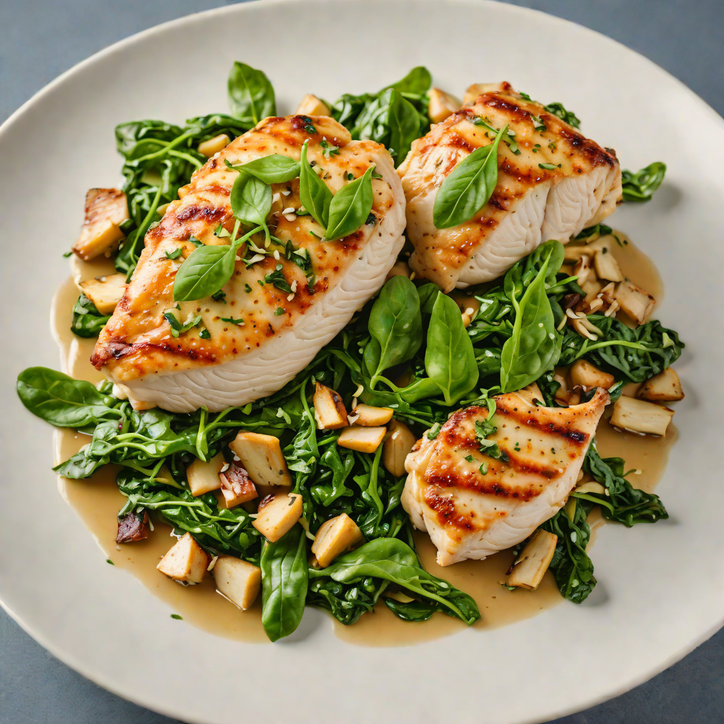 Pan-Seared Chicken with Garlic and Spinach Sauté