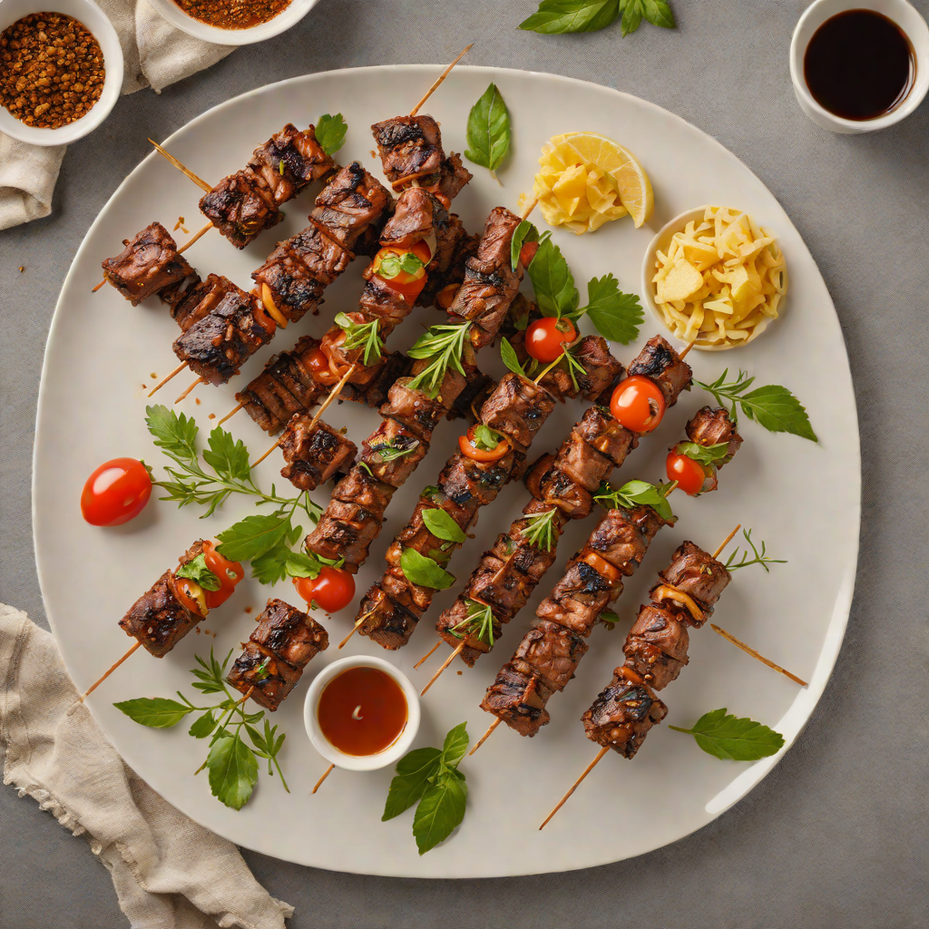 Honey-Rosemary Ethiopian Coffee Rubbed Beef Kebabs