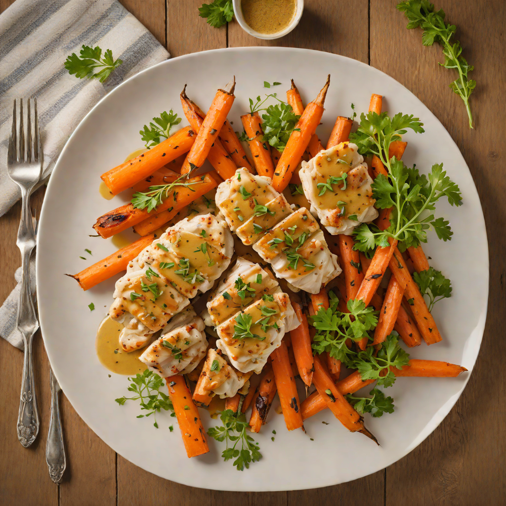 Sautéed Chicken with Honey Mustard and Roasted Carrots