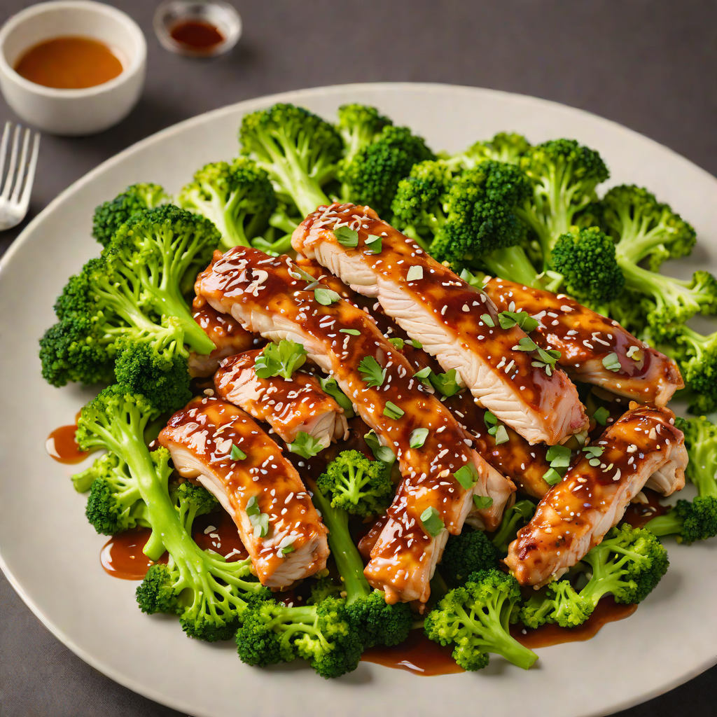 Honey-Soy Glazed Chicken Strips with Steamed Broccoli