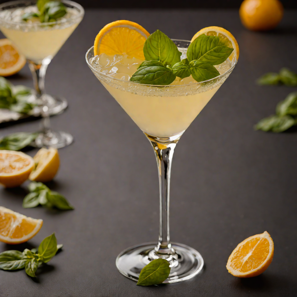 Citrus-Ginger Martini with Fresh Basil