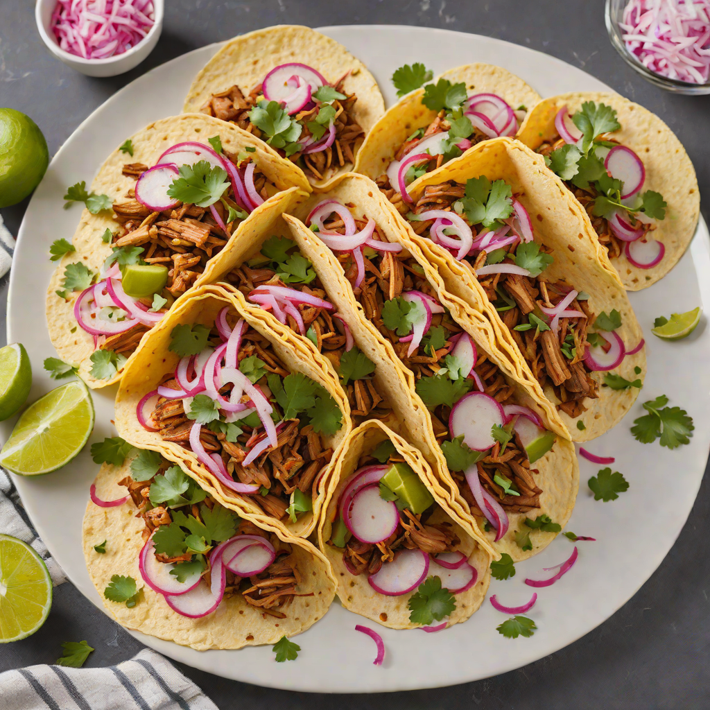 Crisped Pork Carnitas Tacos with Pickled Red Onion and Cilantro