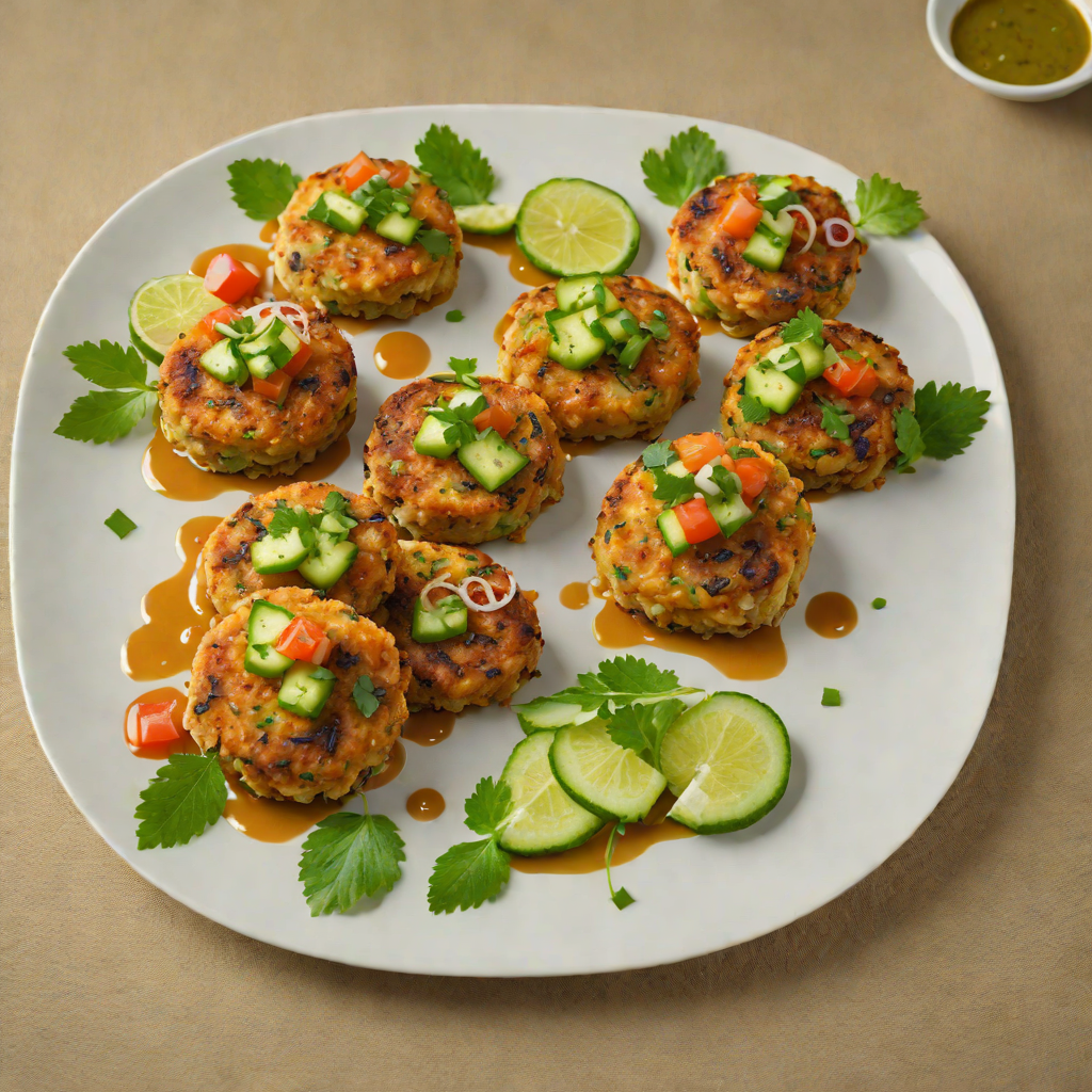 Pan-Fried Thai Curry Fish Cakes with Cucumber Relish