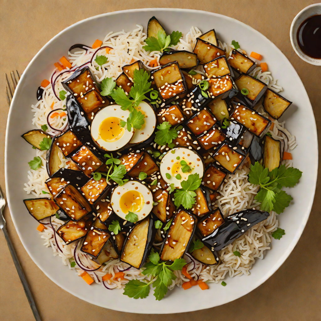 Roasted Eggplant and Miso-Glazed Donburi Bowl