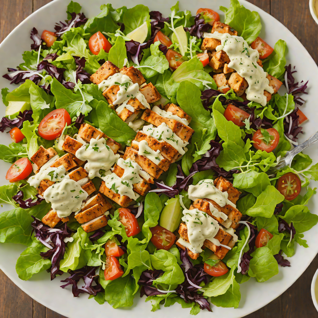 Blackened Chicken Caesar Salad with Creamy Herb Dressing