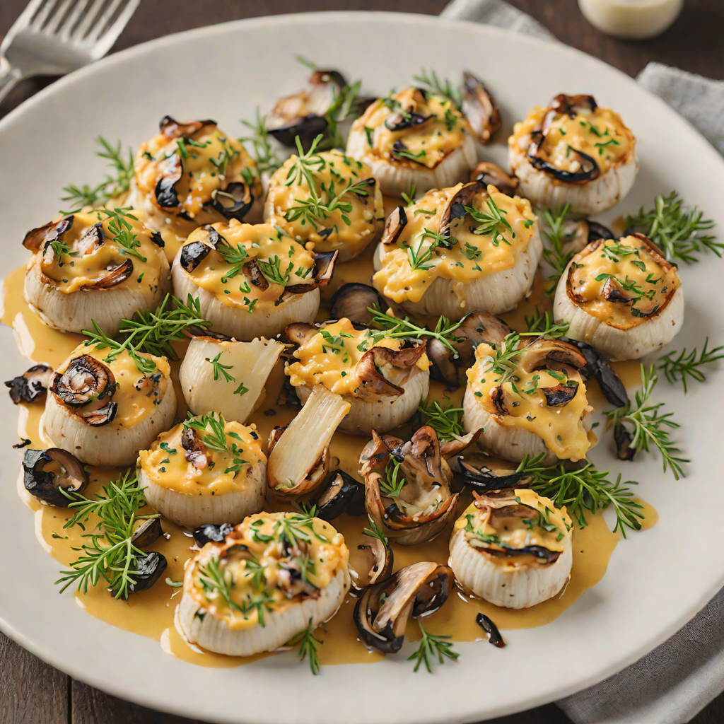 Baked Cheddar-Stuffed Mushrooms with Garlic and Thyme