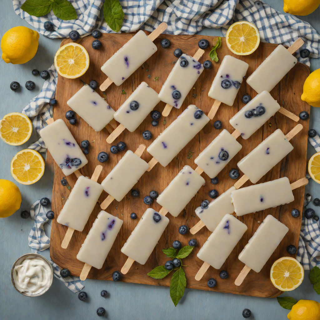 Five-Ingredient Lemon Blueberry Yogurt Popsicles