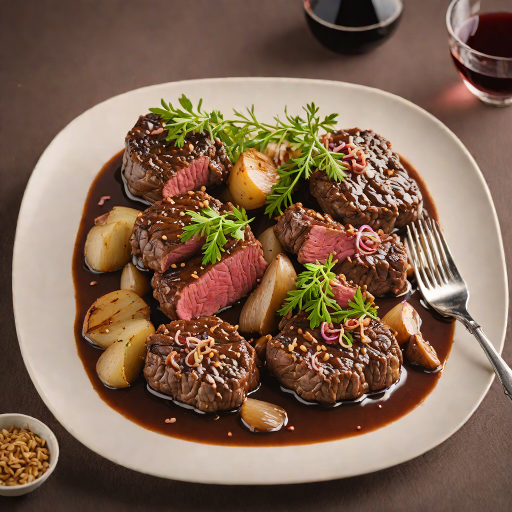 Slow-Braised Beef with Red Wine and Shallots