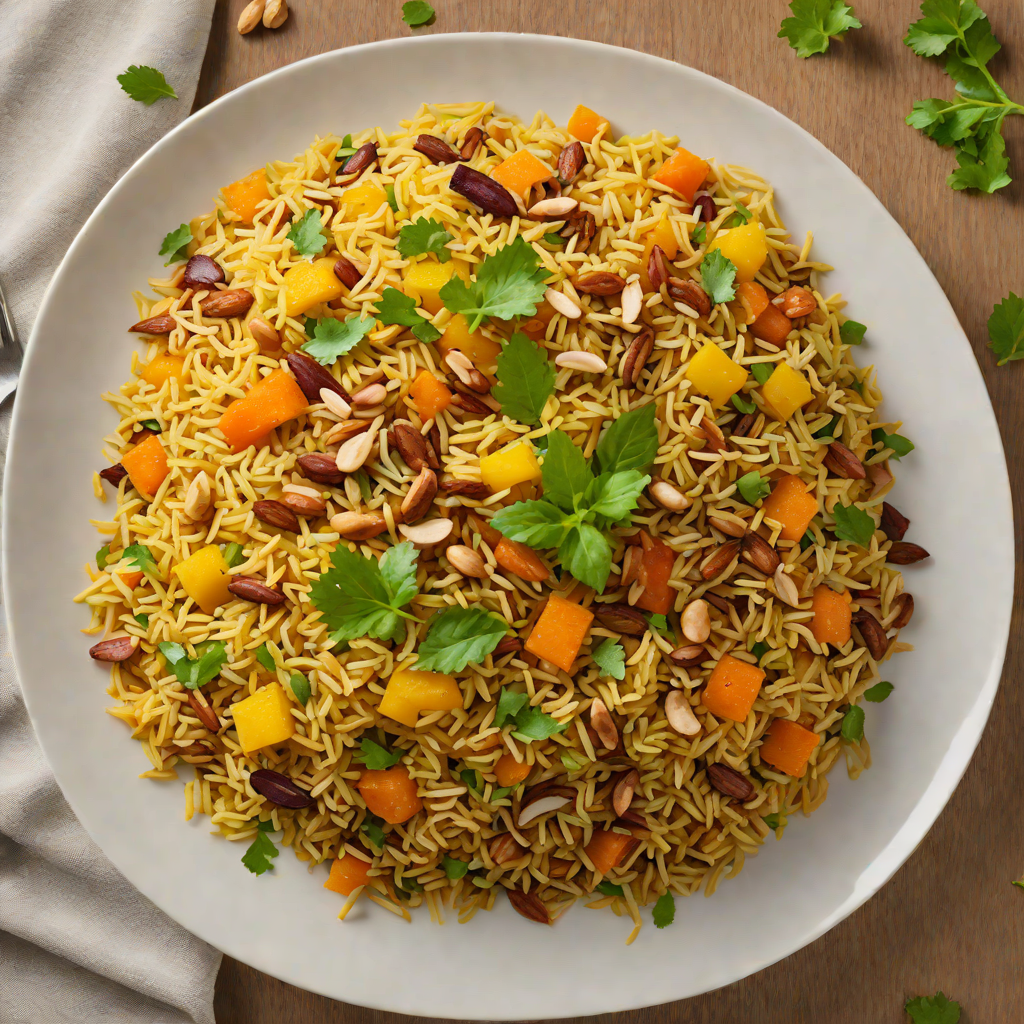 Saffron-Infused Vegetable Biryani with Toasted Almonds