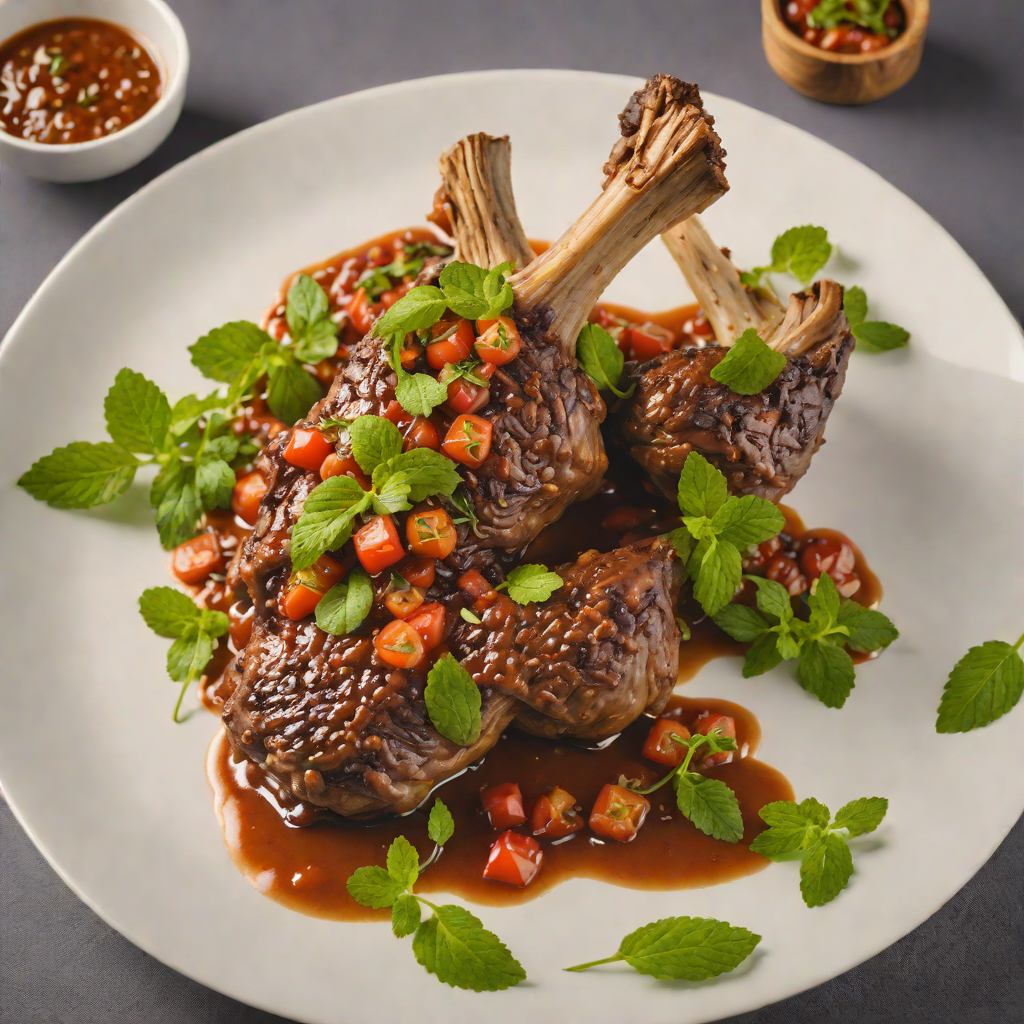 Slow-Cooked Lamb Shank with Bush Tomato and Mint