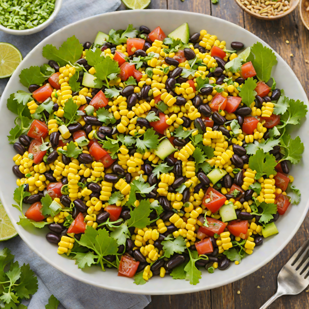 Tex-Mex Black Bean and Sweet Corn Salad with Cilantro Lime Dressing