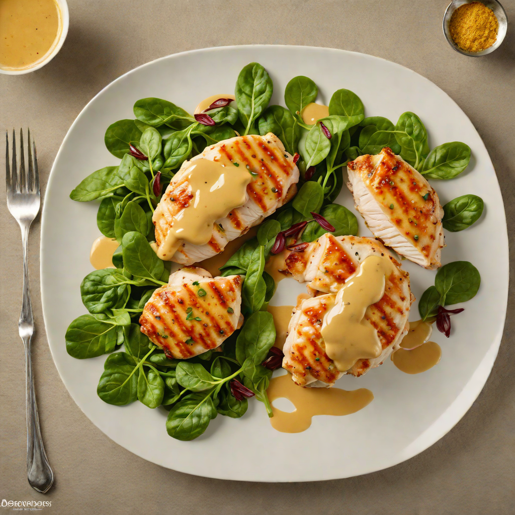 Pan-Seared Chicken with Honey-Mustard Glaze and Baby Spinach