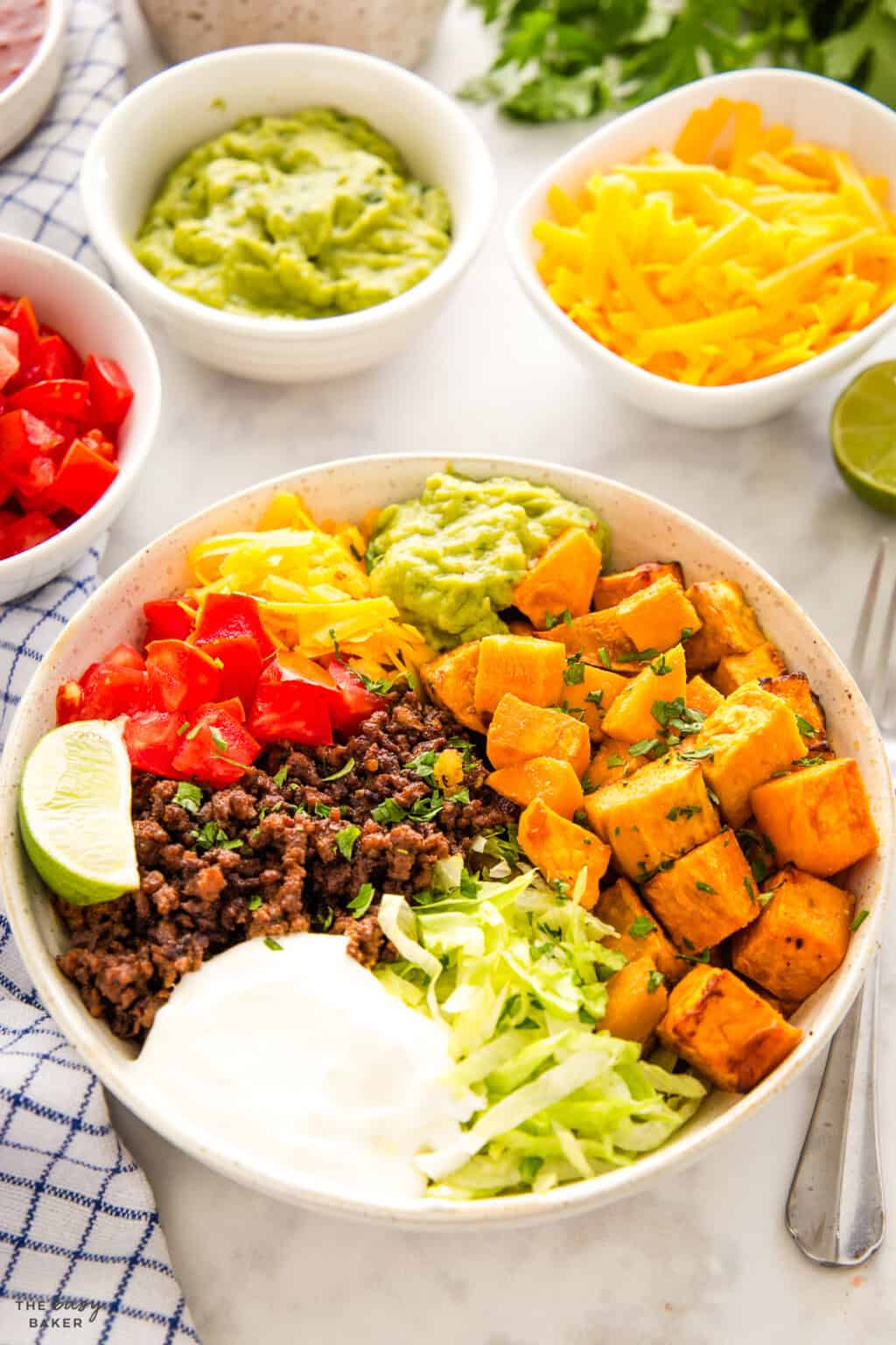 Mini Taco Bowls with Sweet Potato 'Crisps'