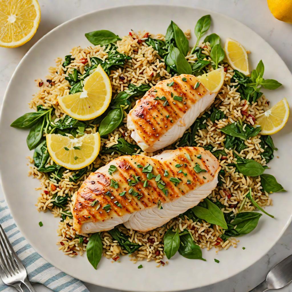 Pan-Seared Lemon Garlic Chicken with Spinach and Quinoa