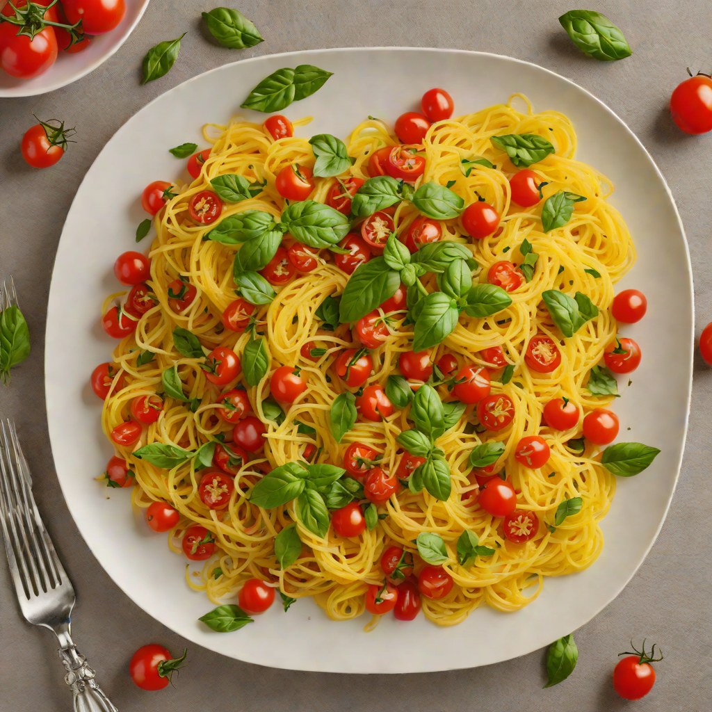 Sautéed Spaghetti Squash with Cherry Tomatoes and Basil