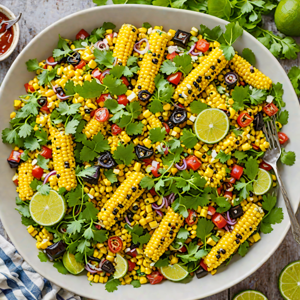 Charred Tiki Corn Salad with Lime and Cilantro