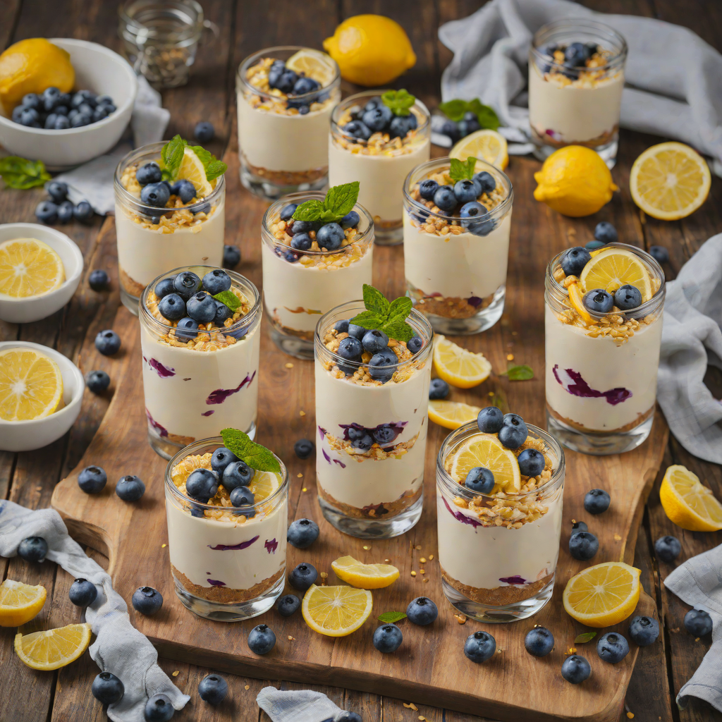 No-Bake Lemon and Blueberry Cheesecake Parfaits